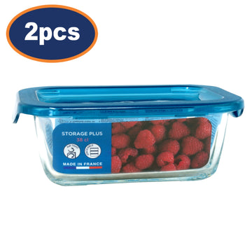 2Pcs Luminarc Glass Food Storage Plus Container With Lid