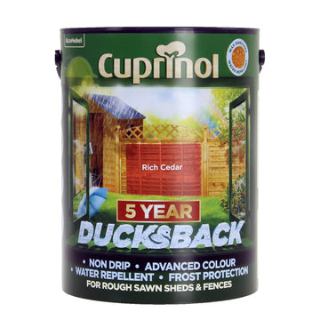 Cuprinol 5 Litre Ducksback Weatherproof Fence Paint - Rich Cedar