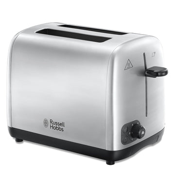 Russell Hobbs Brushed Brushed Silver & Black 2 Slice Silver Toaster