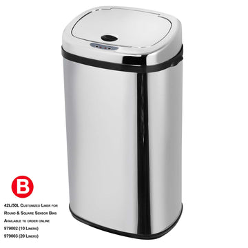 Morphy Richards Stainless Steel 42L Square Automatic Sensor Waste Bin