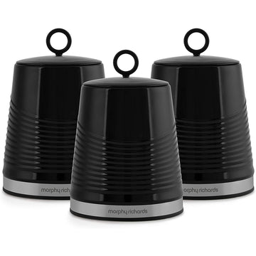Dune Set of 3 Black Canisters