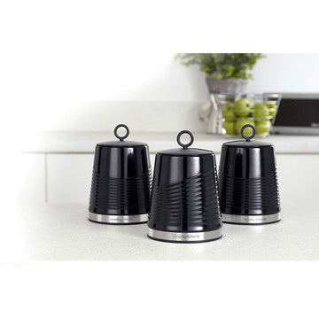 Dune Set of 3 Black Canisters