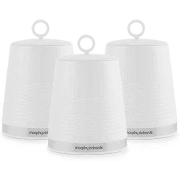 Dune Set of 3 White Canisters