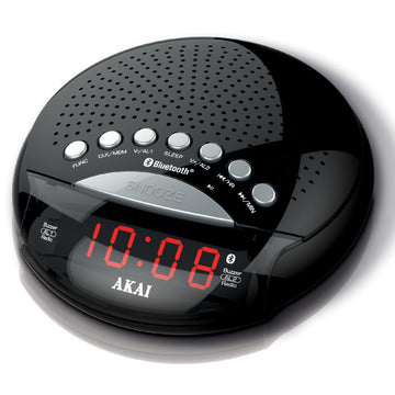 Akai Portable Alarm Clock Radio with Bluetooth Speaker