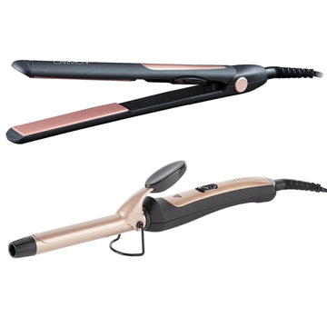 Carmen Noir Edition Curling Tong 19mm & Rose Gold Hair Staightener