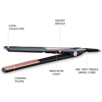 Carmen Noir Edition Curling Tong 19mm & Rose Gold Hair Staightener