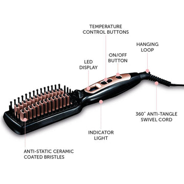 Carmen Black & Rose Gold Hair Straightening Brush