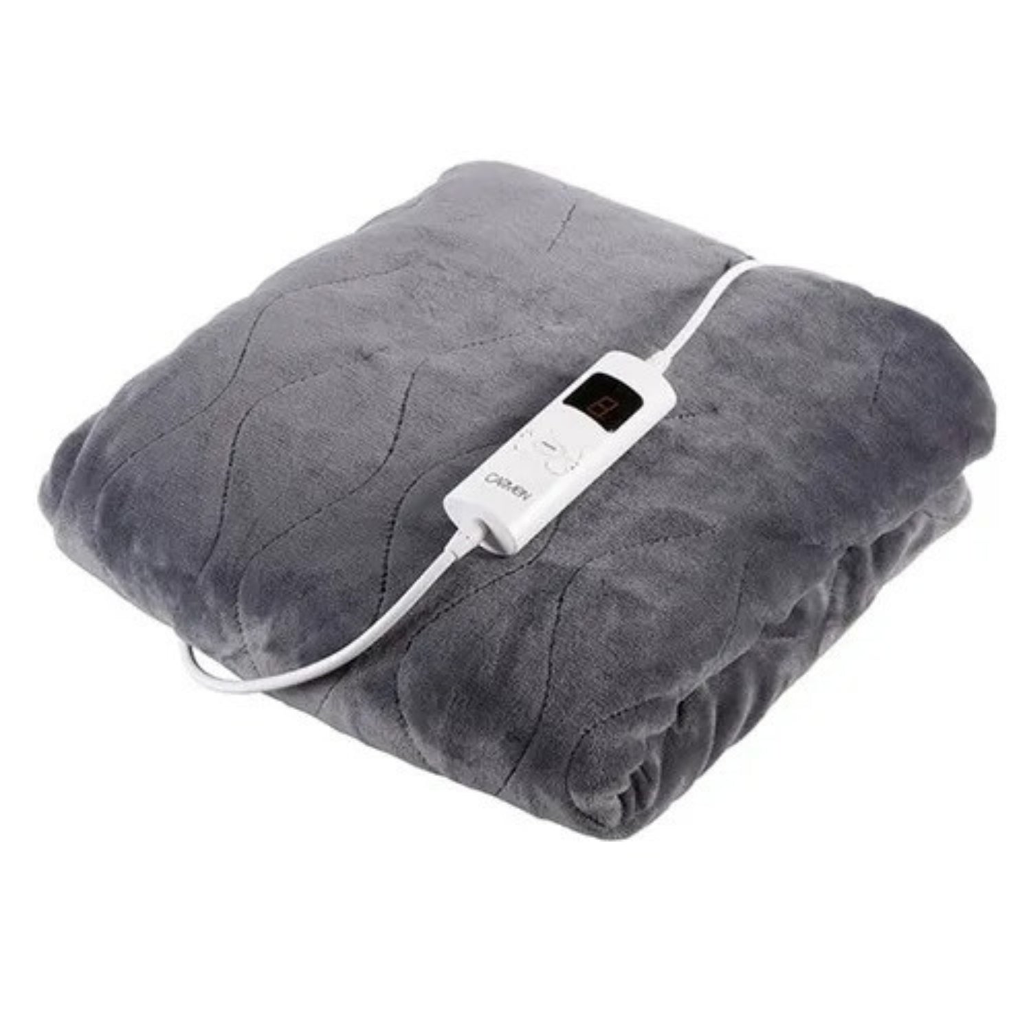 Carmen Core 160x130cm Electric Heated Throw Blanket Grey Fleece