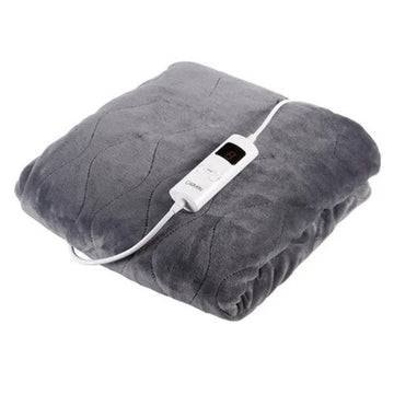Carmen Core 160x130cm Electric Heated Throw Blanket Grey Fleece