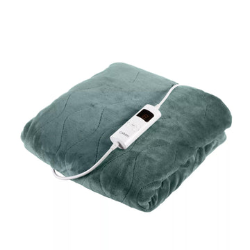 Carmen Core 160x130cm Electric Heated Throw Blanket Green Fleece
