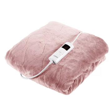 Carmen Core 160x130cm Electric Heated Throw Blanket Pink Fleece
