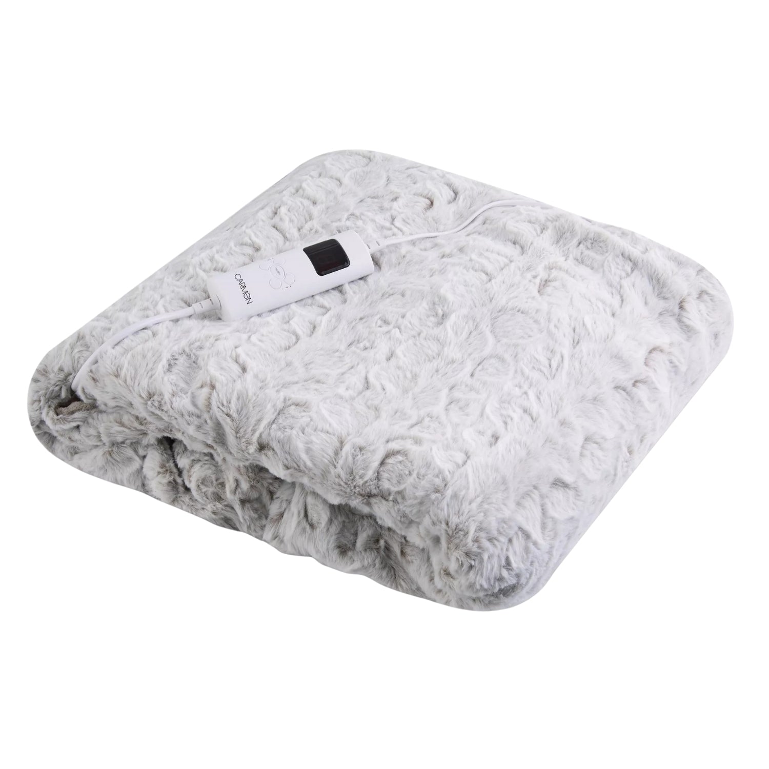 Carmen Core 160x130cm Electric Heated Throw Blanket White Fleece