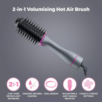 Carmen Neon 2-in-1 Hot Air Brush