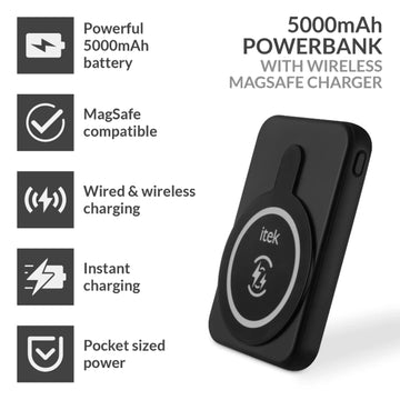 5000Mah Black Wireless N52 Magnet Charging Apple MagSafe Power Bank