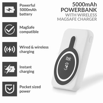 5000Mah White Wireless N52 Magnet Charging Apple MagSafe Power Bank