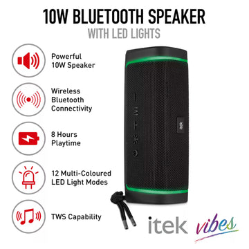 iTek Vibes Black Wireless Bluetooth Speaker