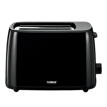 Tower 650W Black 2-Slice Toaster