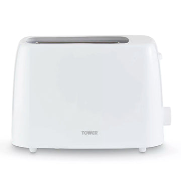 Tower 650W White 2-Slice Toaster