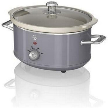 Swan Retro 3.5 Litre Grey Slow Cooker