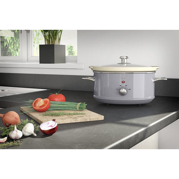 Swan Retro 3.5 Litre Grey Slow Cooker