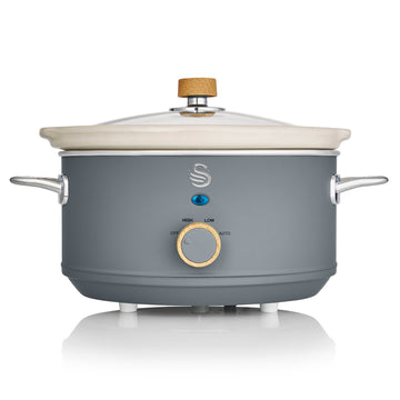 3.5L Nordic Grey Electric Slow Cooker Removable Inner Pot