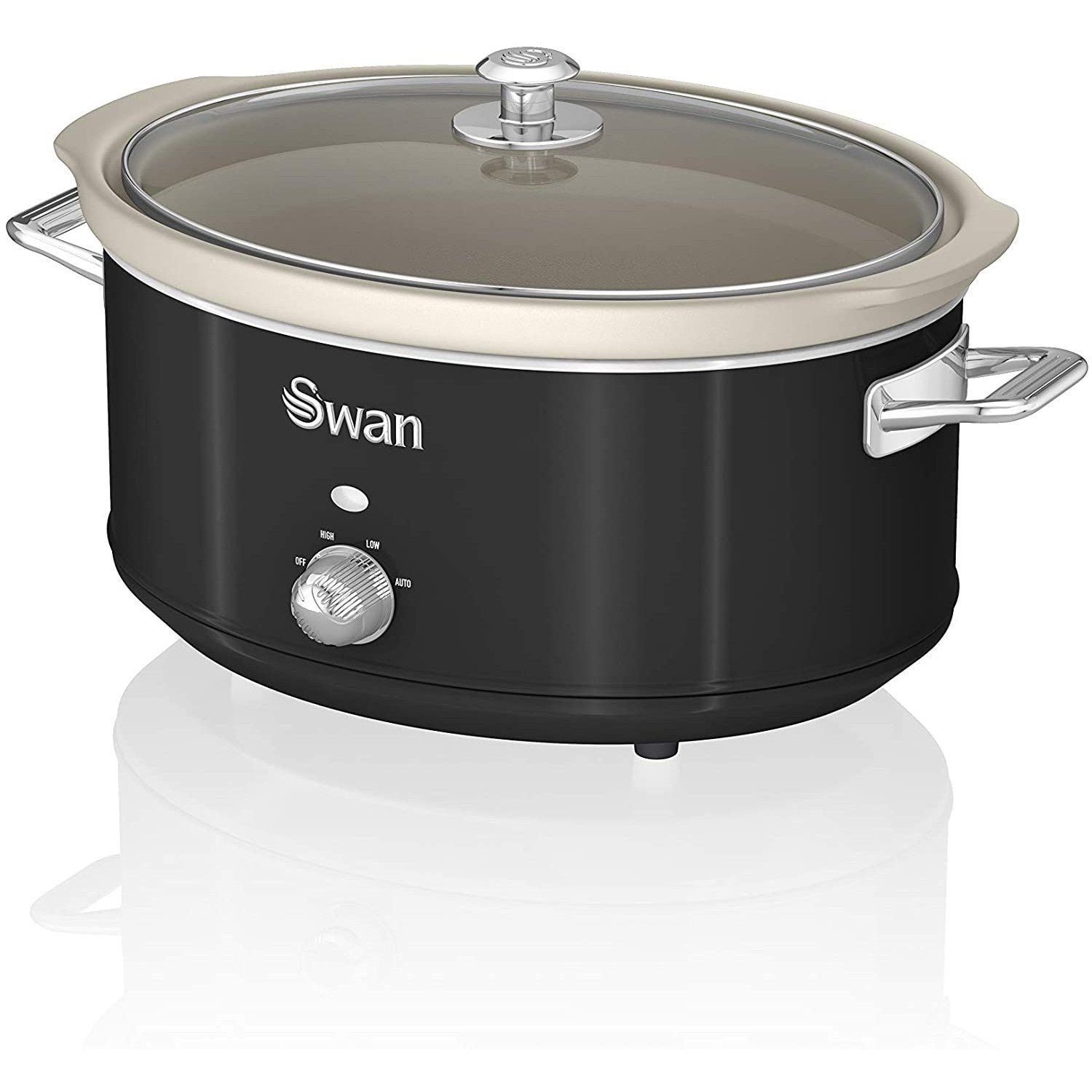 Swan Retro 6.5 Litre Black Slow Cooker