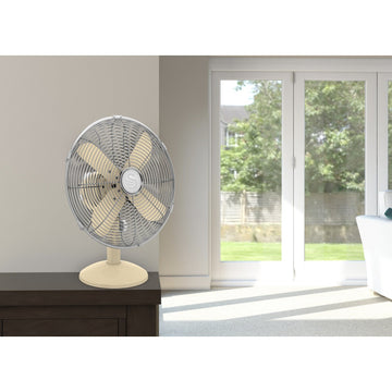 Swan Retro 12 Inch Cream Desk Fan