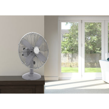 Swan Retro 12 Inch Grey Desk Fan