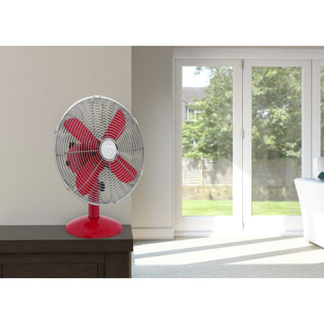 Swan Retro 12 Inch Red Desk Fan