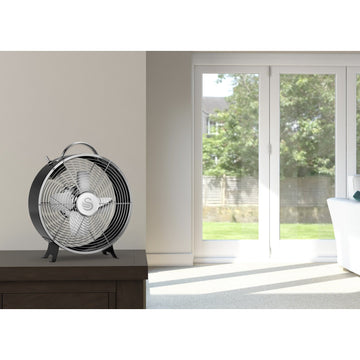 Swan Retro 8 Inch Black Clock Fan