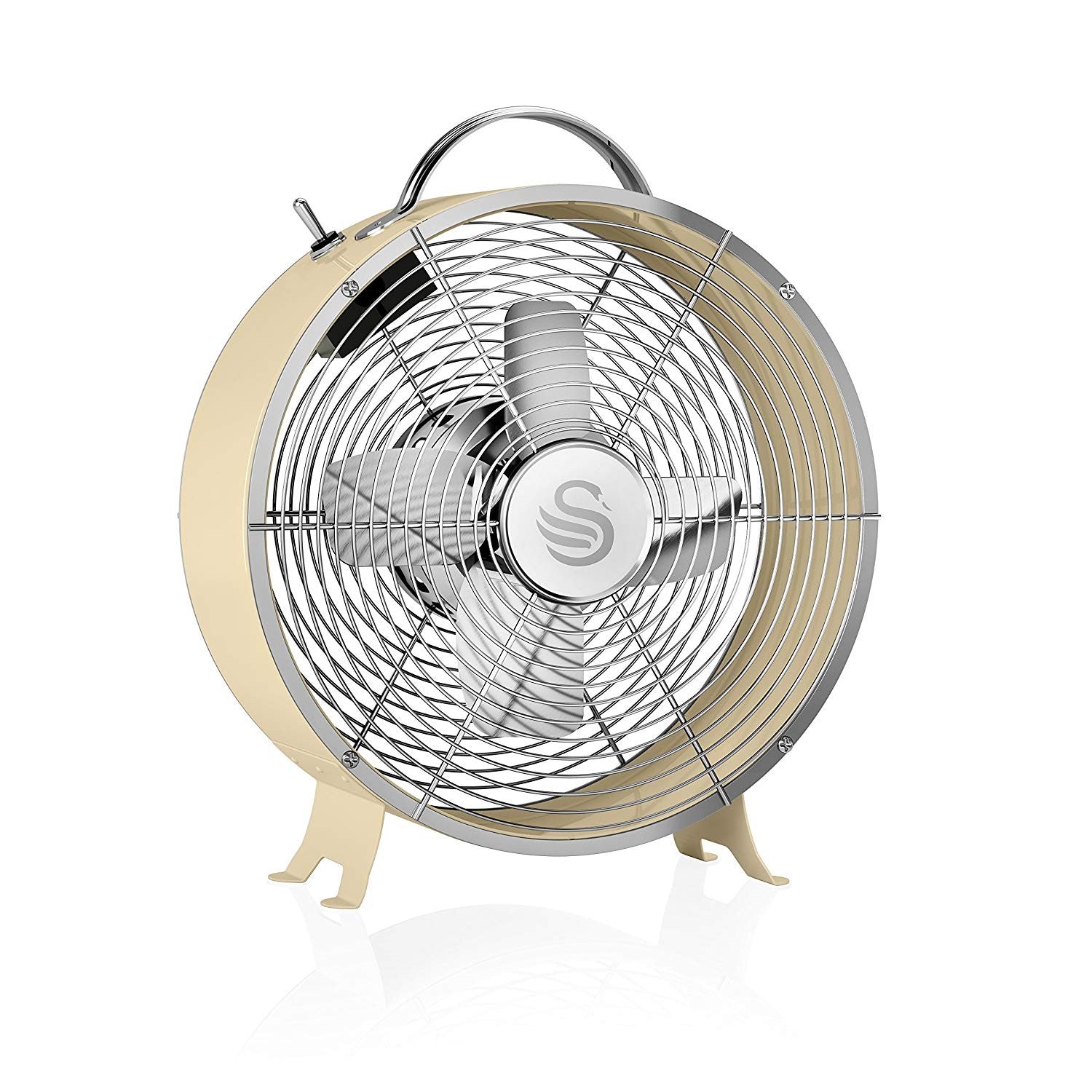 Swan Retro 8 Inch Cream Clock Fan