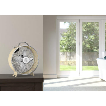 Swan Retro 8 Inch Cream Clock Fan