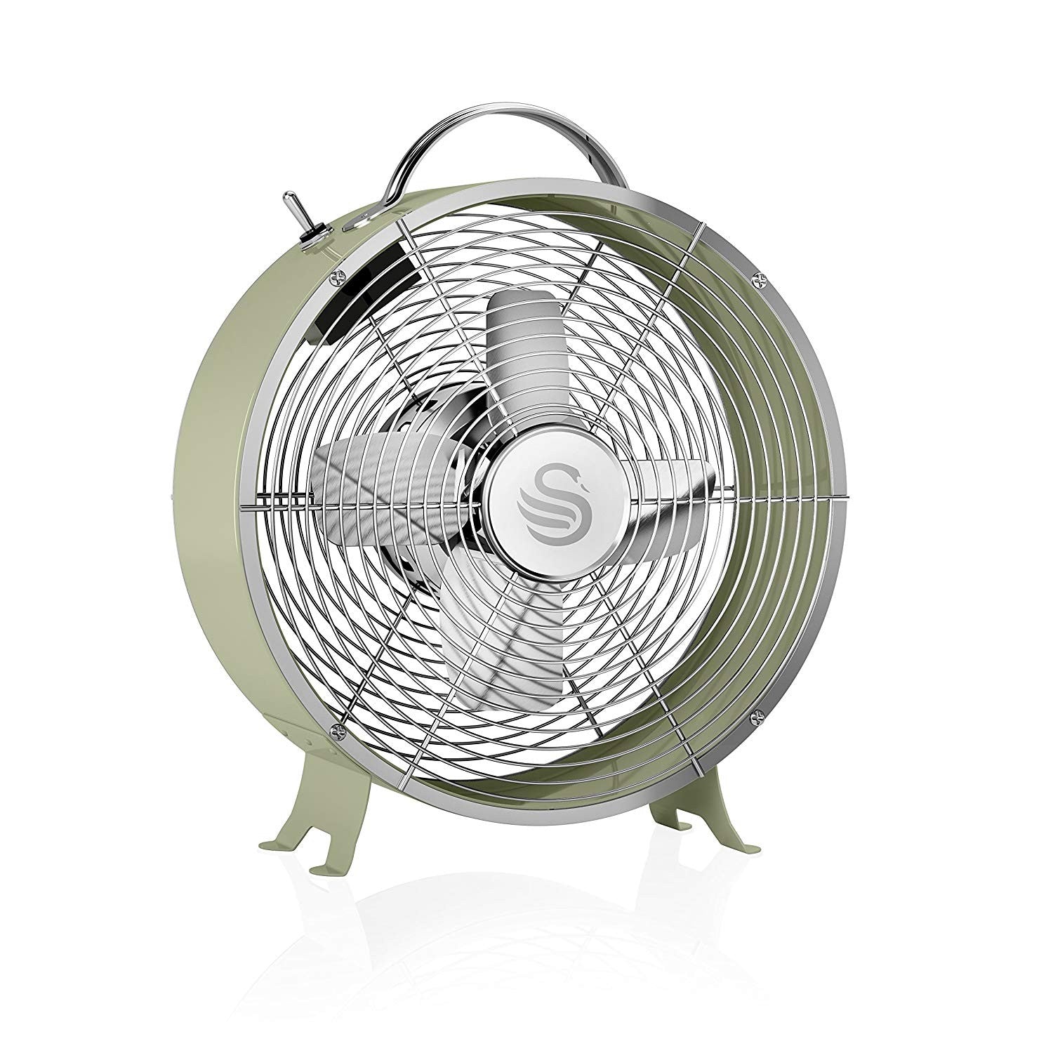 Swan Retro 8 Inch Green Clock Fan