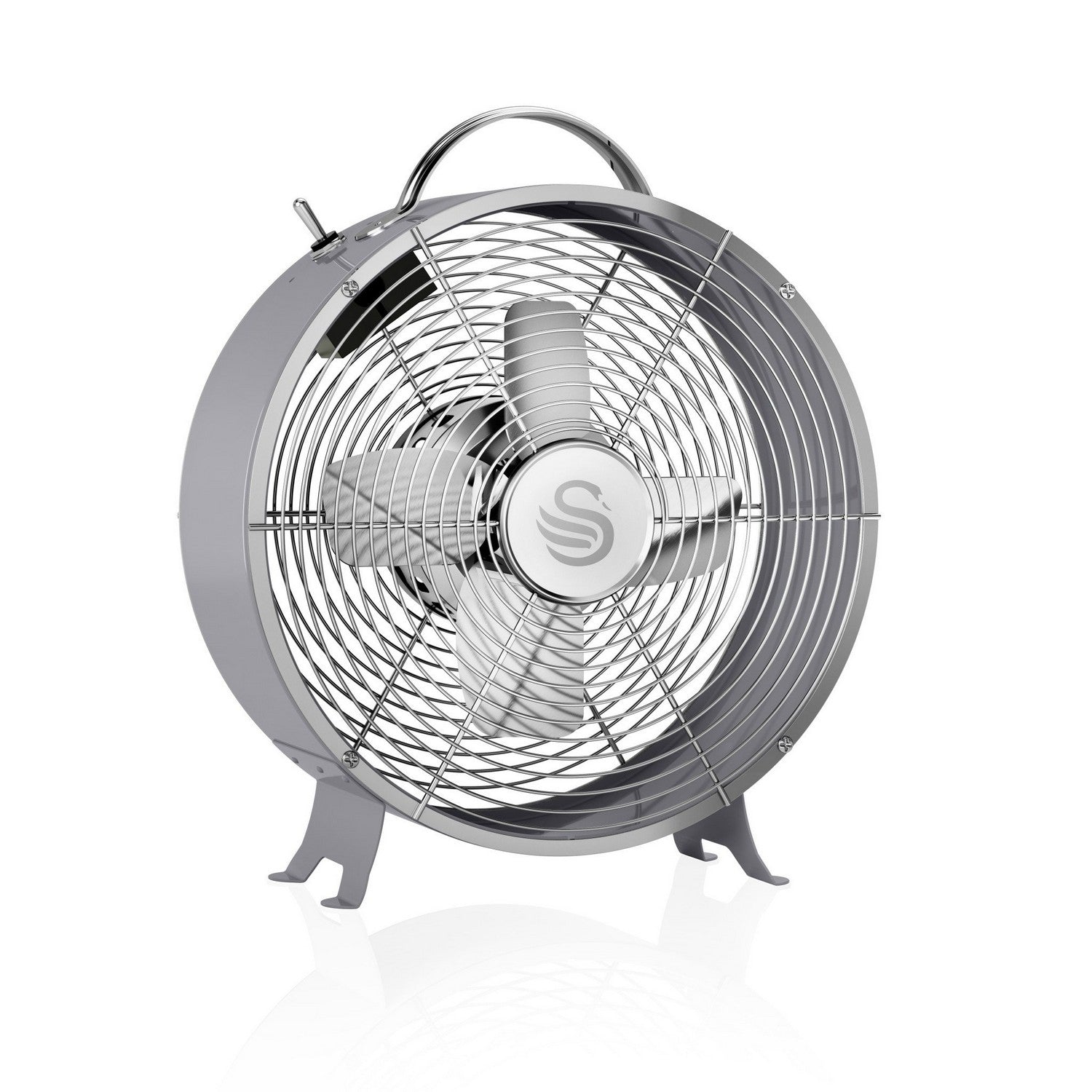 Swan Retro 8 Inch Grey Clock Fan