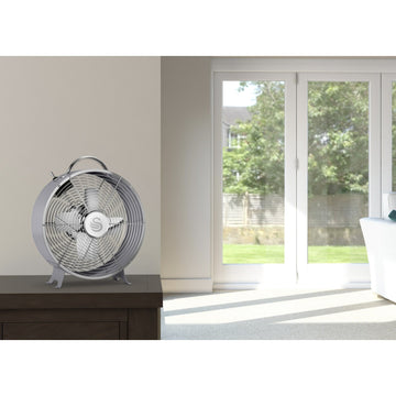 Swan Retro 8 Inch Grey Clock Fan