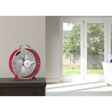 Swan Retro 8 Inch Red Clock Fan