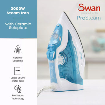 Swan 3000W Pro Steam Iron with 360ml Water Tank