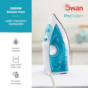 Swan 2800W Ceramic Soleplate 350ml Tank Steam