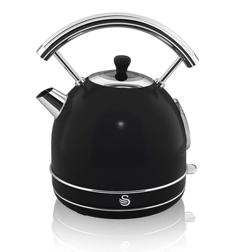 Swan Retro Black 1.8L Dome Electric Kettle