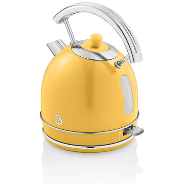 Swan 1.8 Litre Yellow Retro Dome Kettle