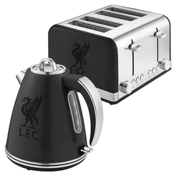 Swan Official Liverpool FC Black 1.5L Electric Kettle & 4 Slice Toaster
