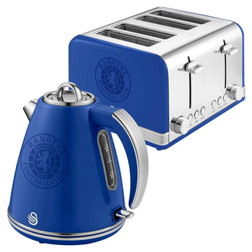Swan Official Rangers FC Blue 1.5L Electric Kettle & 4 Slice Toaster