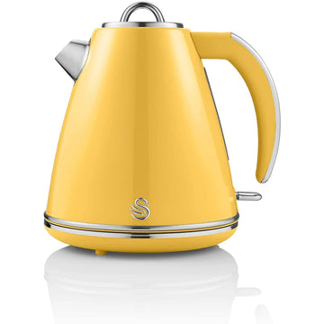 Swan Retro 1.5 Litre Yellow Cordless Jug Kettle