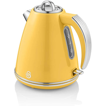 Swan Retro 1.5 Litre Yellow Cordless Jug Kettle