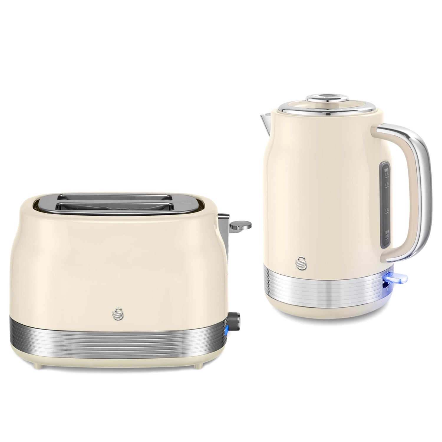 Swan Retro Cream 1.7L Kettle & Toaster Set