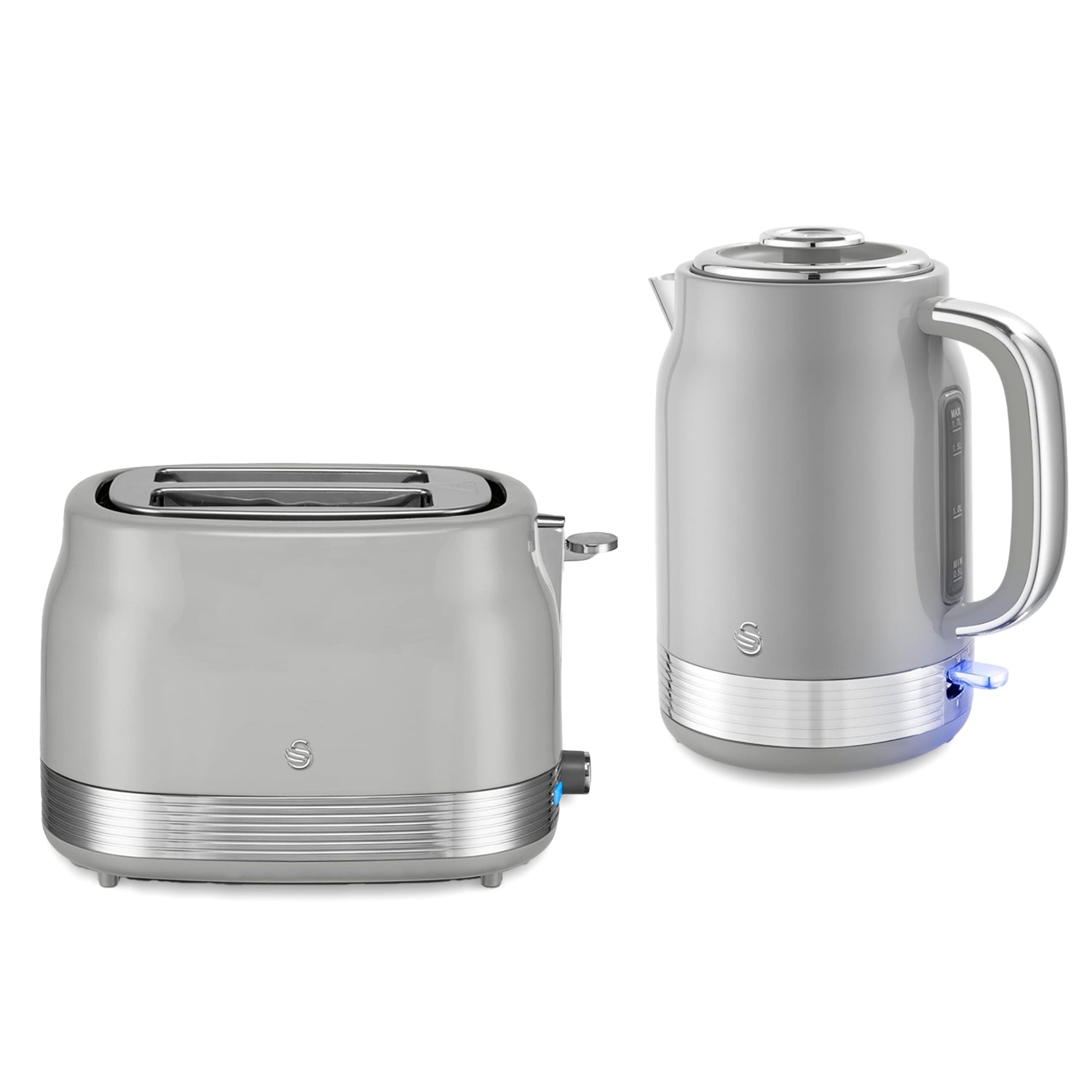 Swan Retro Grey 1.7L Kettle & Toaster Set