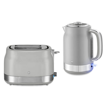 Swan Retro Grey 1.7L Kettle & Toaster Set