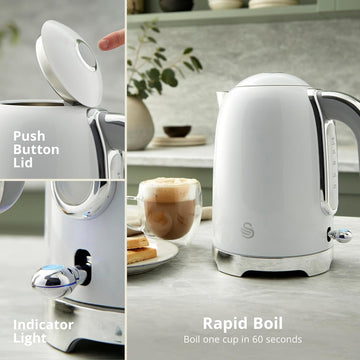 Swan Solace 3000W 1.7L Stainless Steel Jug White