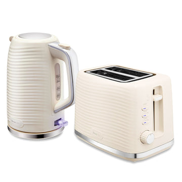 Swan Wave Cream Ripple Textured 1.7L  Kettle & Toaster Set