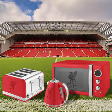Swan Official Liverpool FC Red 20L Microwave 1.5L Electric Kettle & 4 Slice Toaster